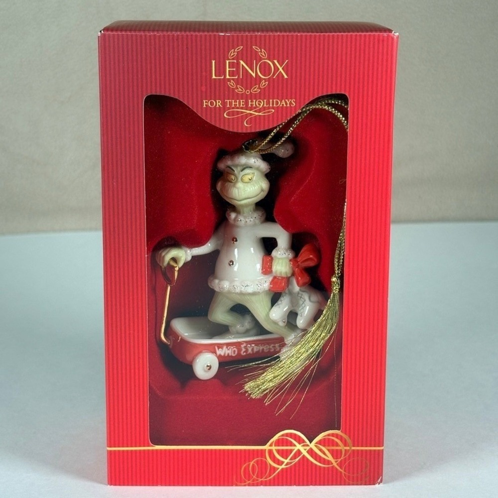 Lenox Dr Seuss The Grinch Who Express Christmas Ornament 2008โ Boxed 791179